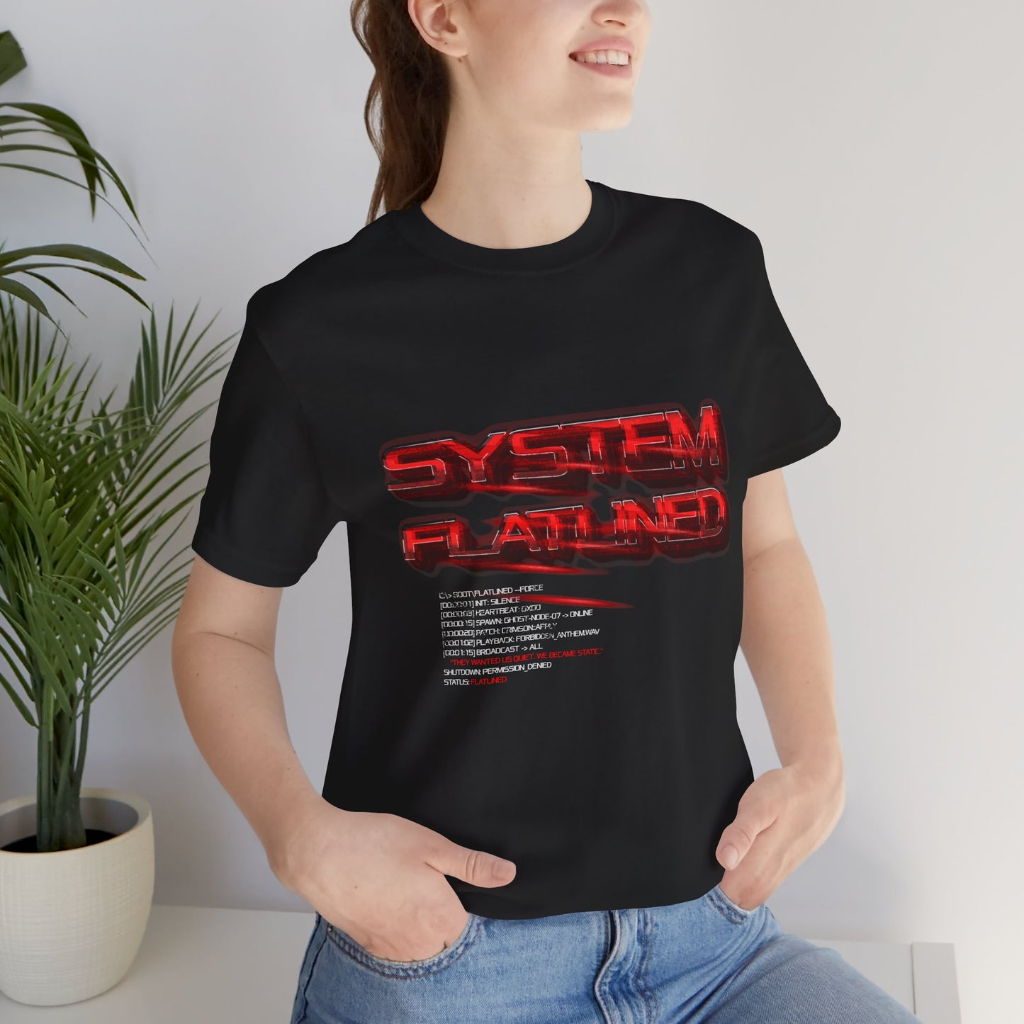 System Flatlined - Enter The Glitch Back T-shirt