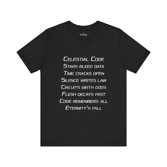 Celestial Code - Enter The Glitch Back T-shirt