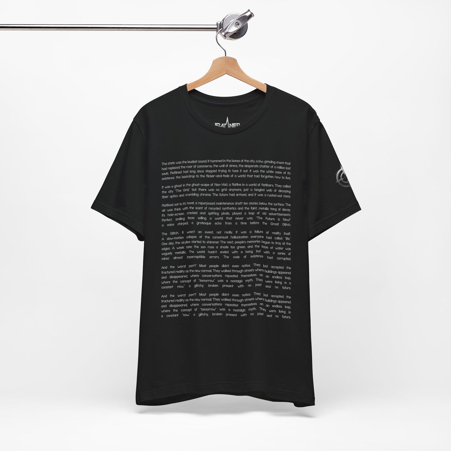 Flatlined Story I - Flatlined Story II Back - Enter The Glitch Sleeve Print T-shirt