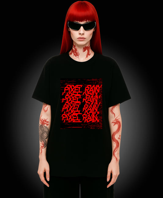 Pixel Rain - Enter The Glitch Back T-shirt