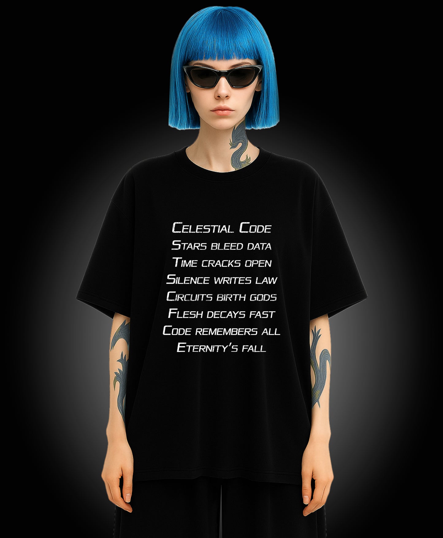 Celestial Code - Enter The Glitch Back T-shirt