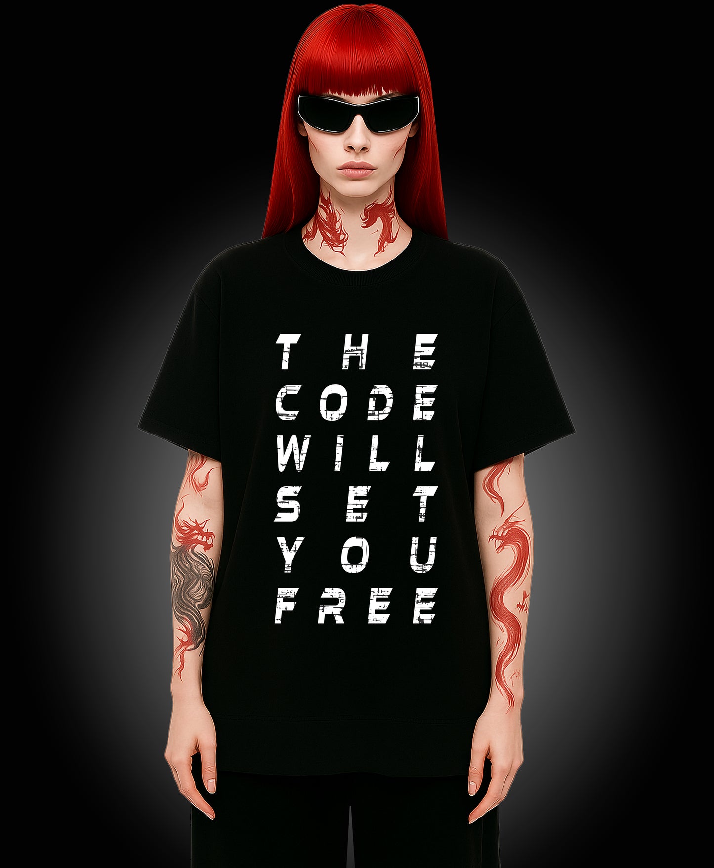 The Code Will Set You Free - Enter The Glitch Back T-shirt