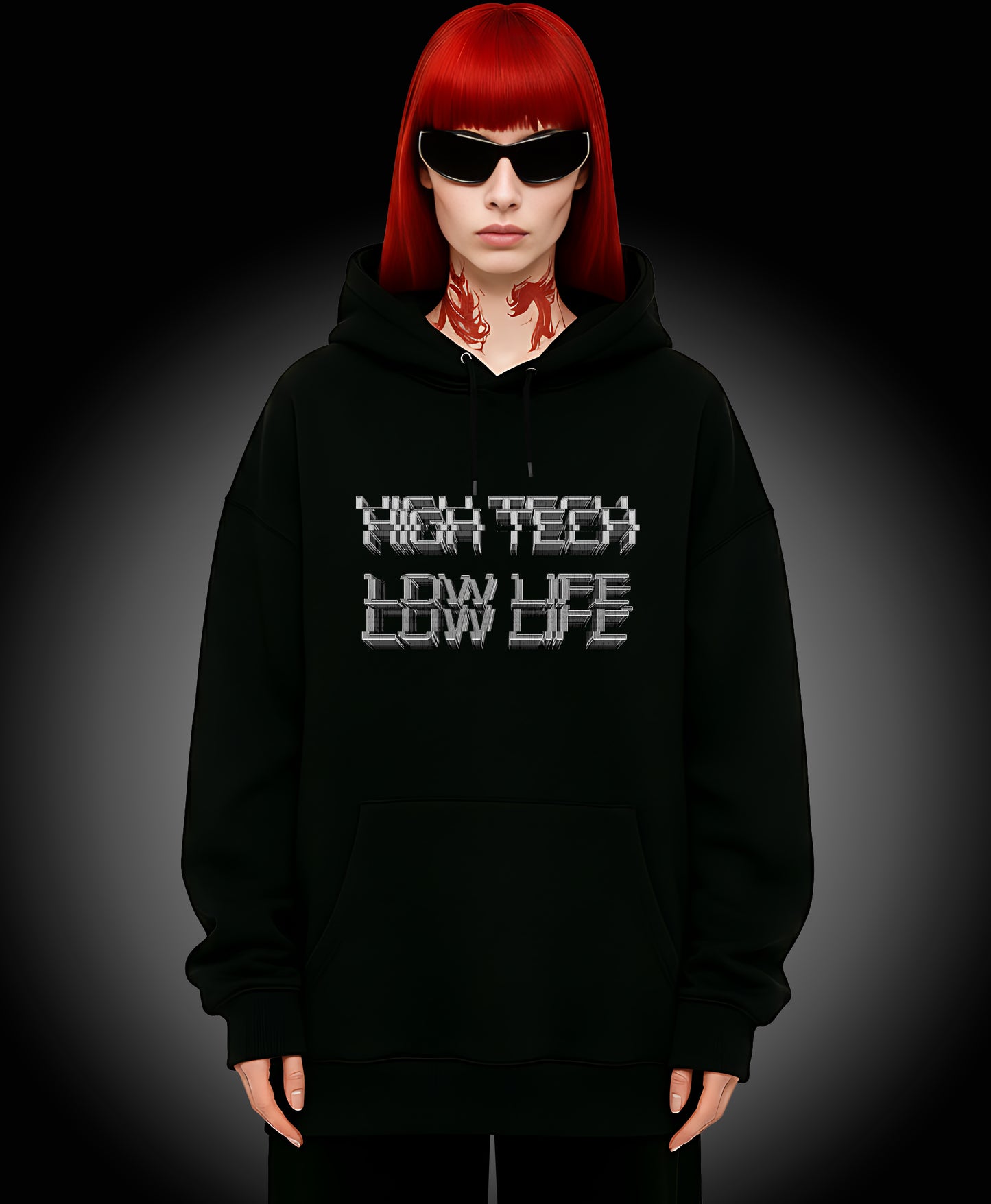 High Tech Low Life - Enter The Glitch Back Hoodie