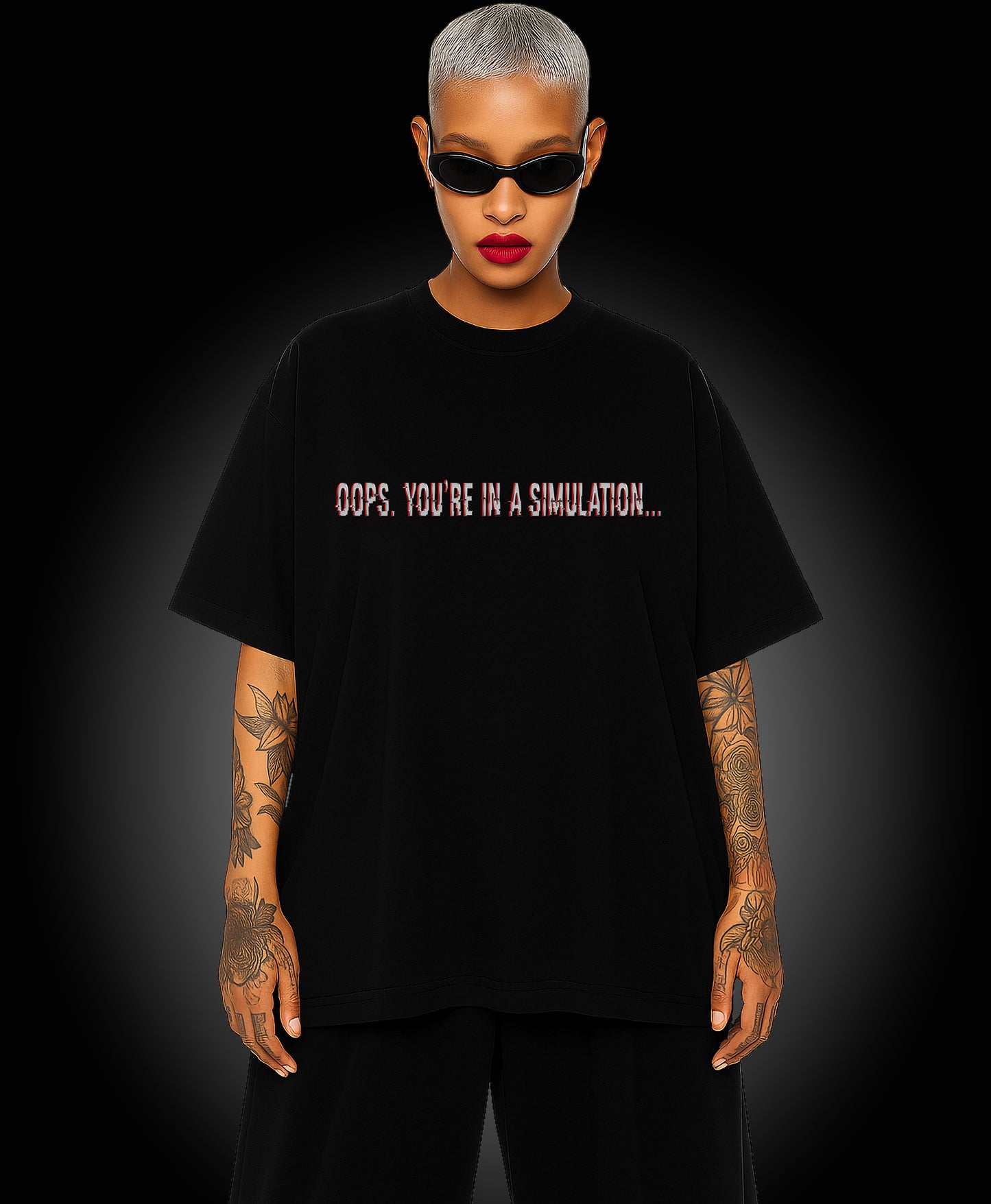 Oops. You're In A Simulation... - Enter The Glitch Back T-shirt