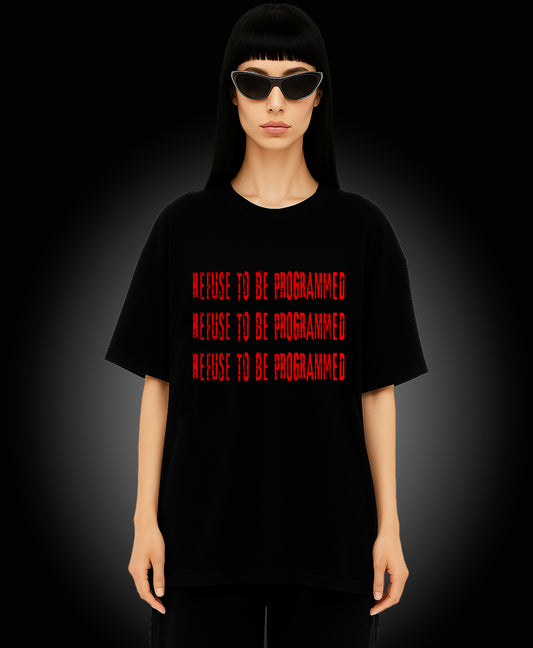 Refuse To Be Programmed - Enter The Glitch Back T-shirt