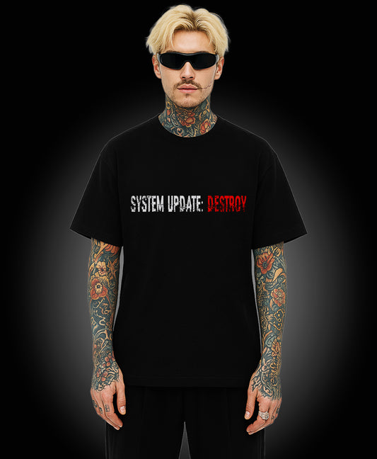 System Update: Destroy - Enter The Glitch Back T-shirt