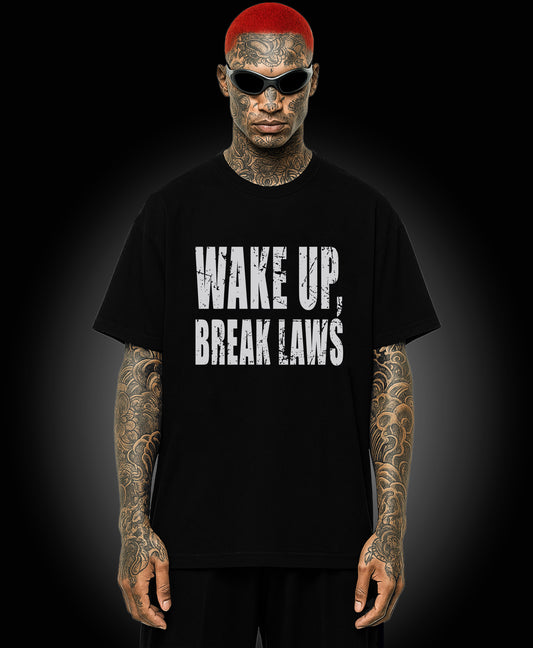 Wakeup, Break Laws - Enter The Glitch Back T-shirt